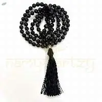 Black Onyx Stone Knotted Mala Necklace 108 Beads