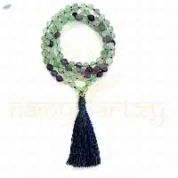 Fluorite Knotted Mala Beads 108 Mala Necklace