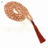 Sun Stone Mala Beads Knotted108 Mala Necklace