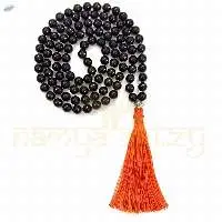 Black Onyx Stone Knotted 108 Mala Necklace