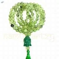 Natural Prehnite Beads Mala 108 Knotted Mala