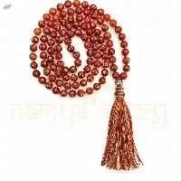 Carnelian with Buddha Mantra 108 Knotted Mala