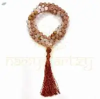 Sandalwood, White Jade Japa Mala 108 beads