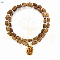 Radha Imprints 54  beads Tulsi Rose Quart mala
