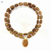 Radha Imprints 54  beads Tulsi Rose Quart mala