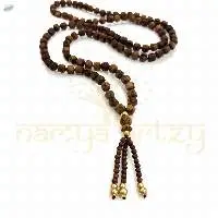 Handmade, Rough 10mm Tulsi 108 with Brass