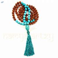 Rudraksha Beads Necklace 8mm Turquoise