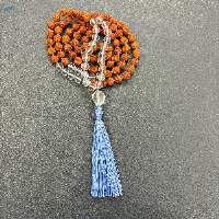 Rudraksha Beads Necklace 8mm Clear Quartz
