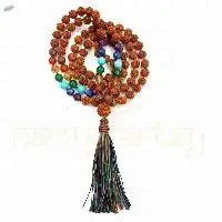 Rudraksha Necklace 8mm 7 Chakra Crystals