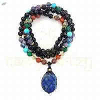 Handmade Black Onyx 7 Chakra with Lapis Lazuli