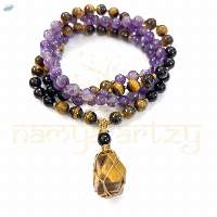 Handmade Black Onyx, Amethyst, Natural Tiger Eye