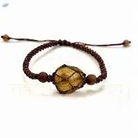 Handmade 8mm Vintage  Gemstone Knotted Bracelet
