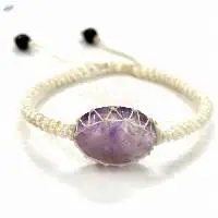Handmade 8mm Cabochon Gemstone Knotted Bracelet