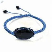 Handmade 8mm Black onxy Gemstone Bracelet