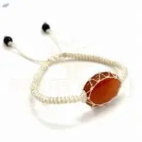 Handmade  Cabochon Carnelian Gemstone  Bracelet