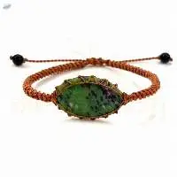 Handmade Ruby Zoisite Gemstone Bracelet
