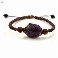 Handmad Amethyst Tumbled Gemstone Bracelet