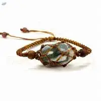 Handmade Green Jade Gemstone Bracelet,