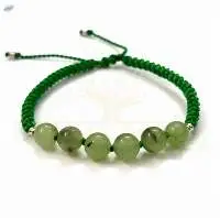 Handmadel 8mm Prehnite Gemstone Bracelet