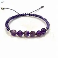 Handmade 8mm Amethyst Gemstone Bracelet