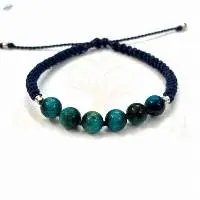 Handmade 8mm Blue Tiger Eye Gemstone Bracelet