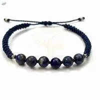 Handmade 8mm Lapis Lazuli Gemstone Bracelet