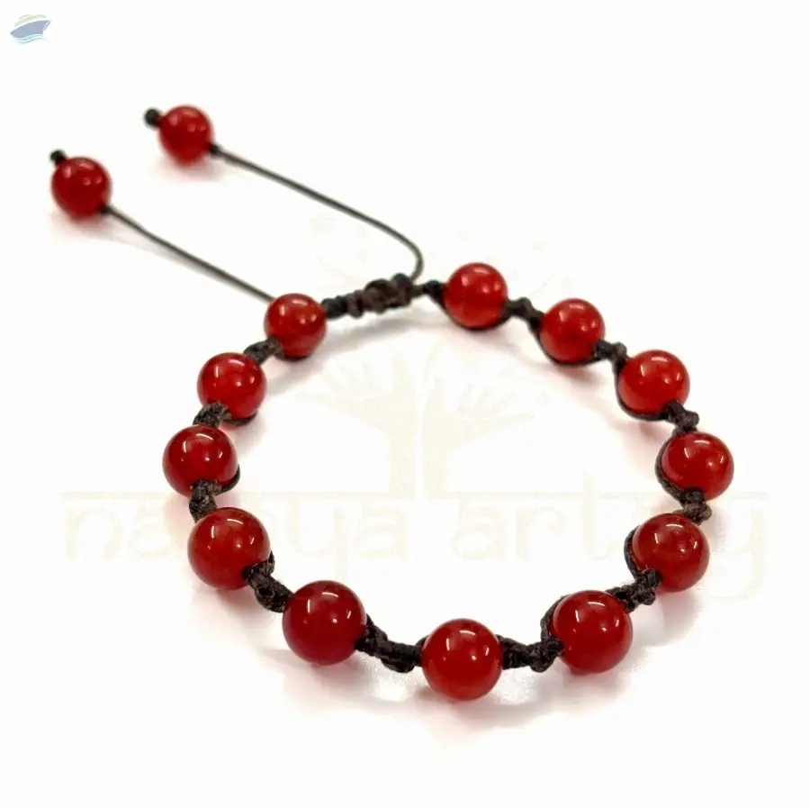 Handmade 8mm Red Onyx Gemstone Bracelet