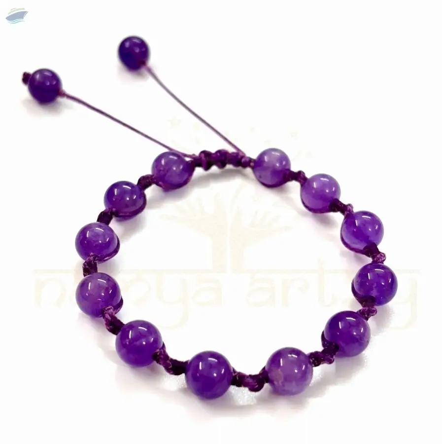 Handmade 8mm Amethyst Gemstone Bracelet