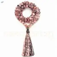 Handmade 108 Pink Opal Gemstone Mala