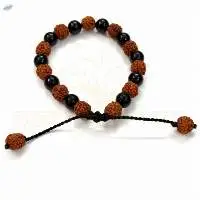 Handmade Rudraksha with Black Onyx Bracelet