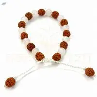 Handmade Rudraksha Cool Moonstone Bracelet