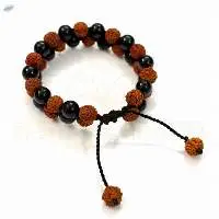 Handmade Rudraksha Black Onyx Bracelet