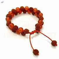 Handmade Rudraksha With Carnelian Bracelet