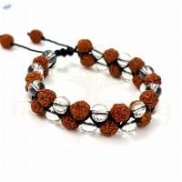 Handmade Rudraksha with Quartz Bracelet