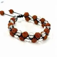 Handmade Rudraksha with Quartz Bracelet
