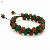 Handmade Rudraksha with Aventurine Bracelet