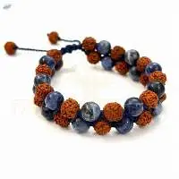 Handmade Rudraksha with Sodalite Bracelet