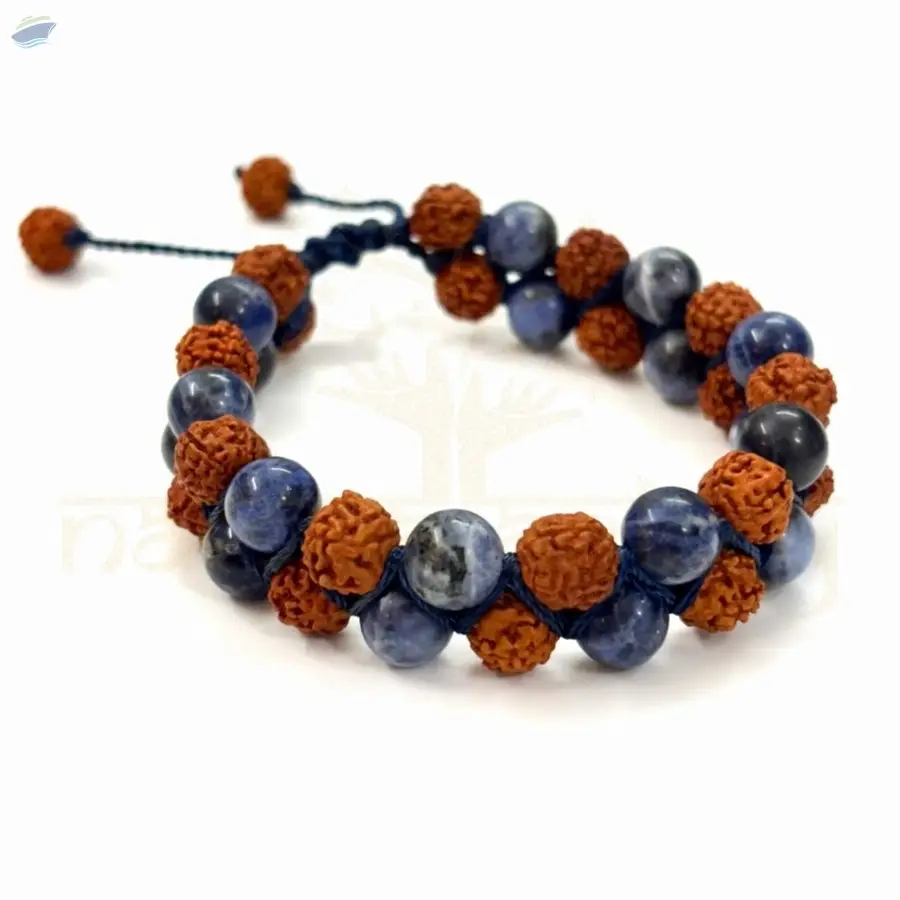 Handmade Rudraksha with Sodalite Bracelet