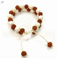 Handmade Rudraksha White Lava Bracelet