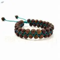 Handmade Dark Tulsi Wood Beads Bracelet