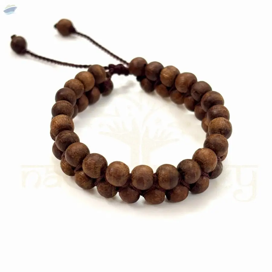 Handmade Dark Tulsi Wood Beads Bracelet