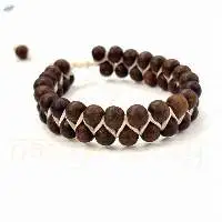 Handmade Dark Tulsi Wood Beads Bracelet