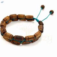 Handmade Tulsi Wood Bracelet Turquoise Cord