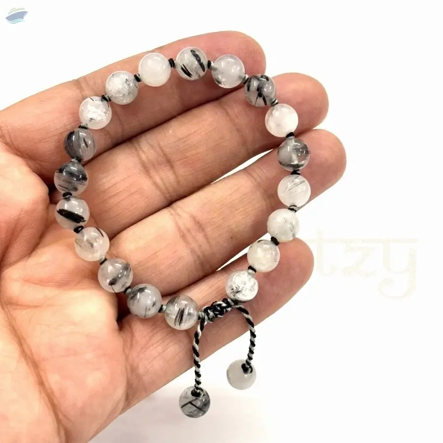 Black Rutile Hand-Knotted Protection Bracelet