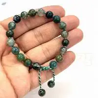 Moss Agate Hand-Knotted Protection Bracelet