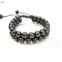 Hematite Gemstone Double line Bracelet