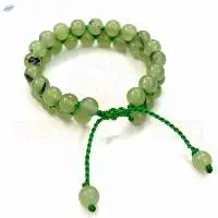 Prehnite Gemstone Double Line Macrame Bracelet