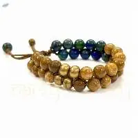 Yellow Jasper Gems Double line Bracelet