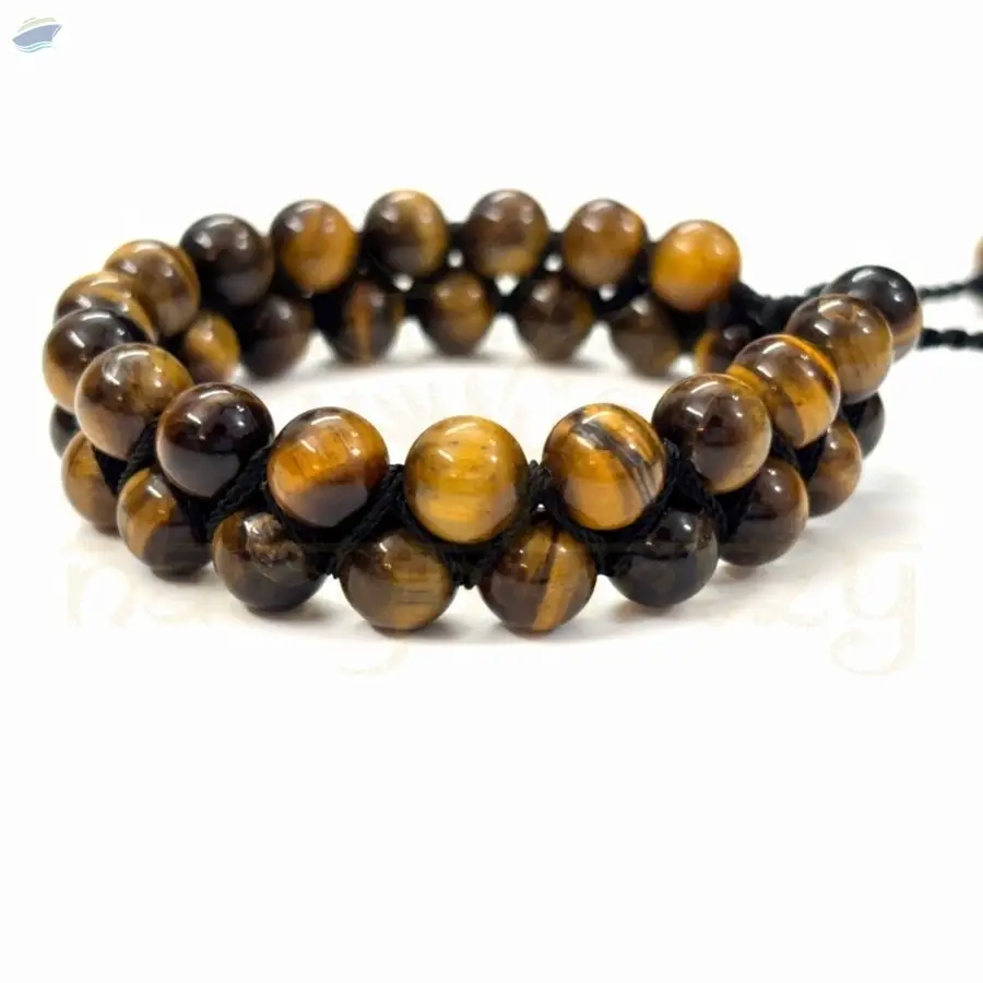 Tiger Eye Double Line Macrame Bracelet