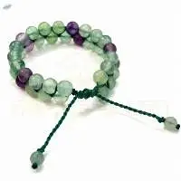 Fluorite Gemstone Double Line Macrame Bracelet